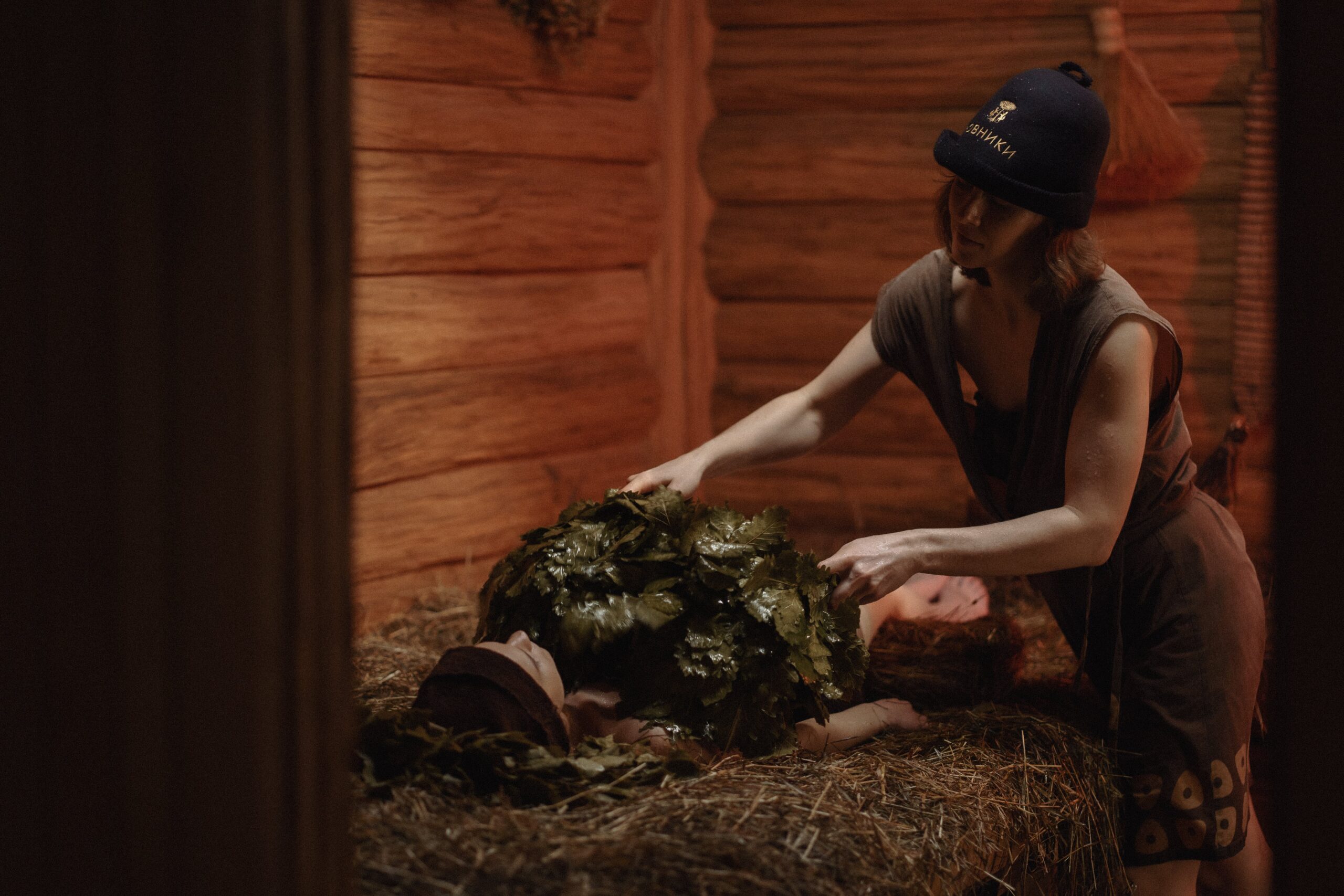The main steam room is a village bathhouse.