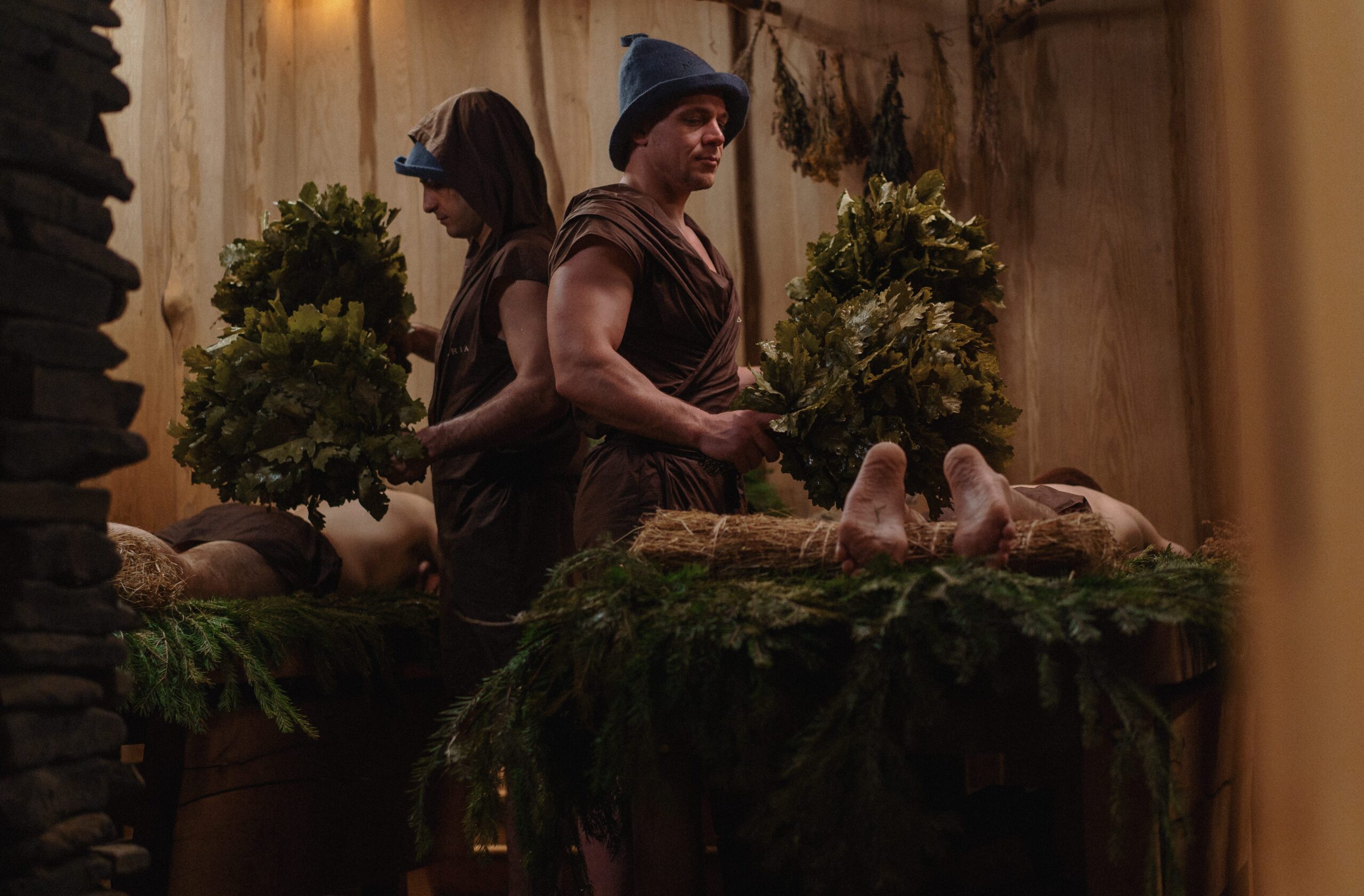 The main steaming and massage is the taiga bathhouse.