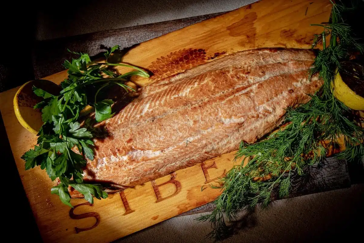 Hot smoked northern trout