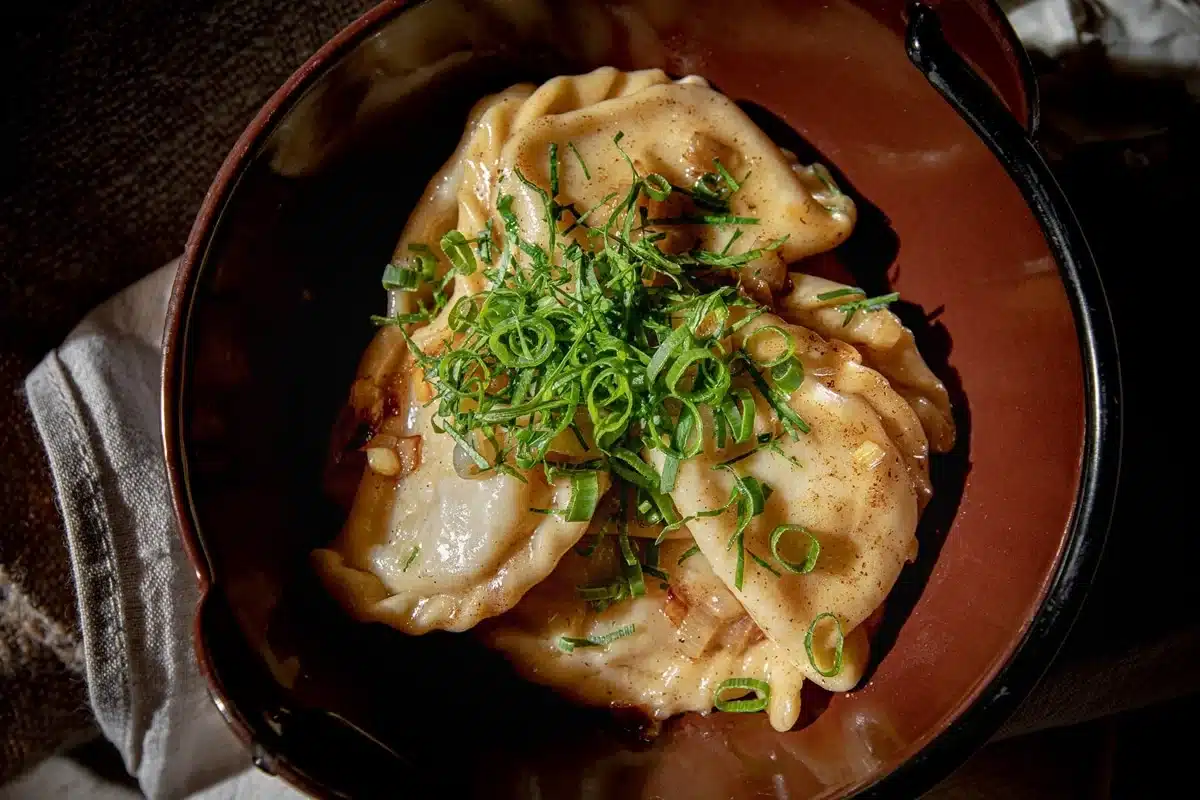 Dumplings with potatoes and mushrooms